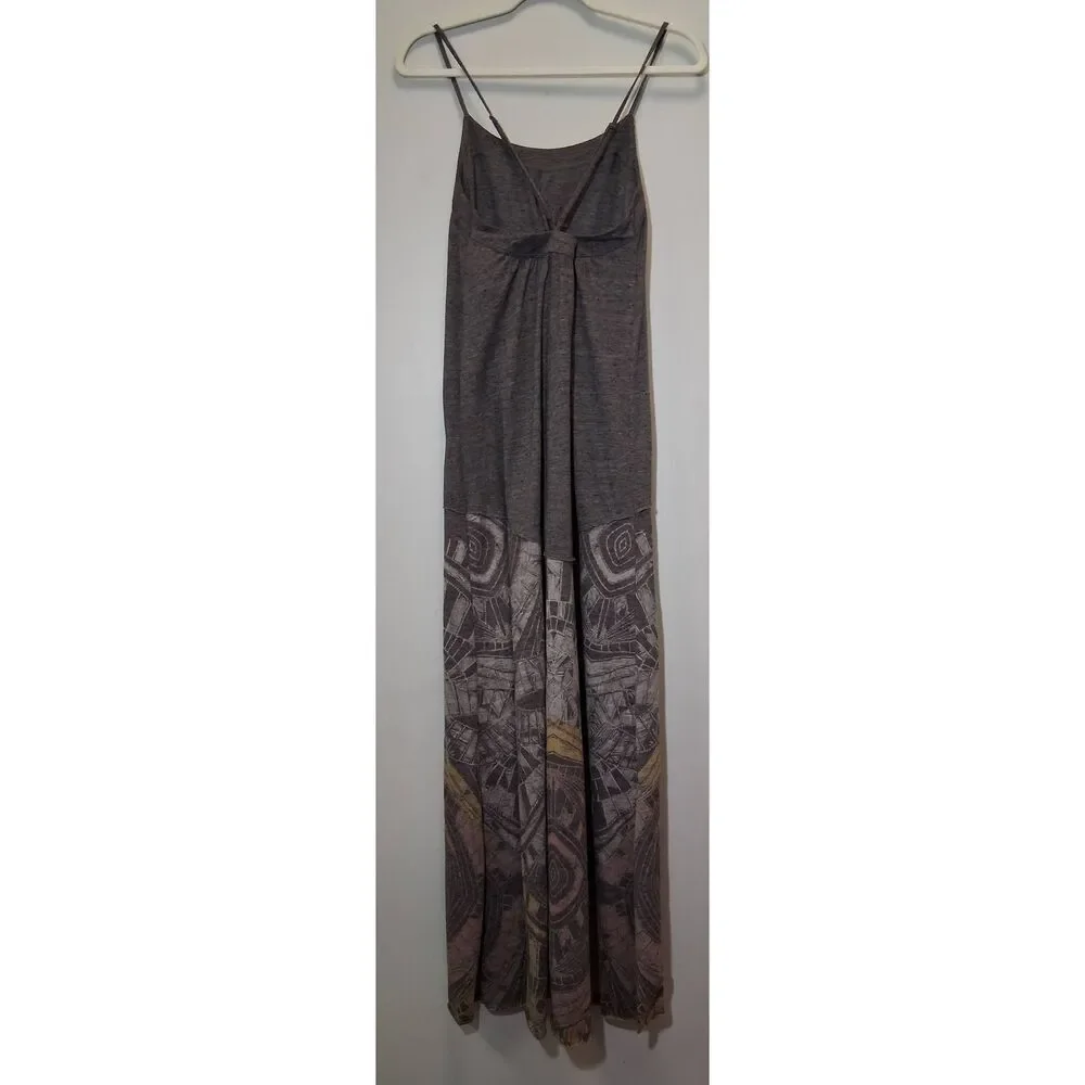 Free People womens small maxi dress rust brown earthtone whimsical beach boho